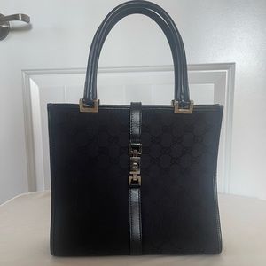 Gucci GG Black Canvas Jackie Handbag